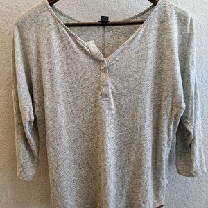 Roots Canada Grey Linen Blend Dolman Top